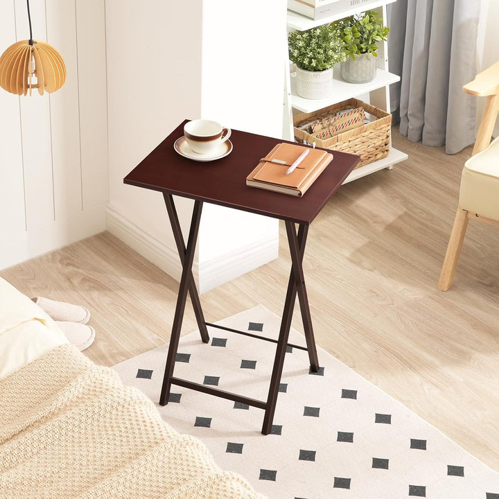 HOOBRO Beistelltisch Klappbar, Kleiner tabletttisch, TV Tray 2er Set, klapptisch Snack Tisch Industr