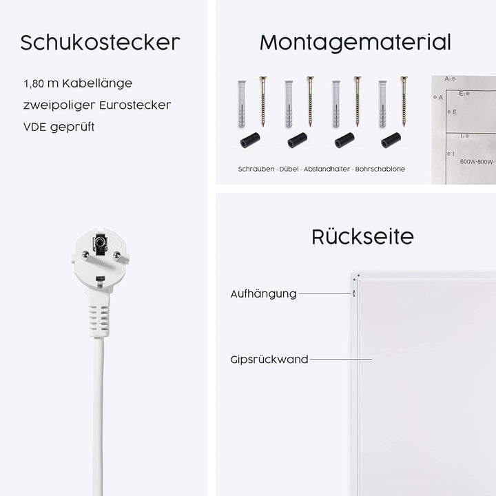 Infrarotheizung mit Bild – Bildmotiv – TÜV/GS - 450 Watt Bildheizung - Weisser Rahmen (46. Sonnenunt