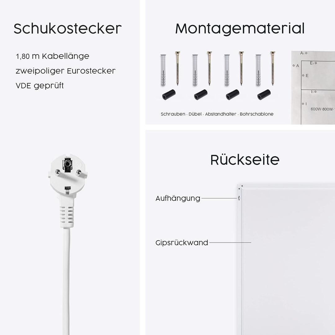 Infrarotheizung mit Bild – Herbst Bildmotive – TÜV/GS - 800 Watt Bildheizung - Weisser Rahmen (06. W