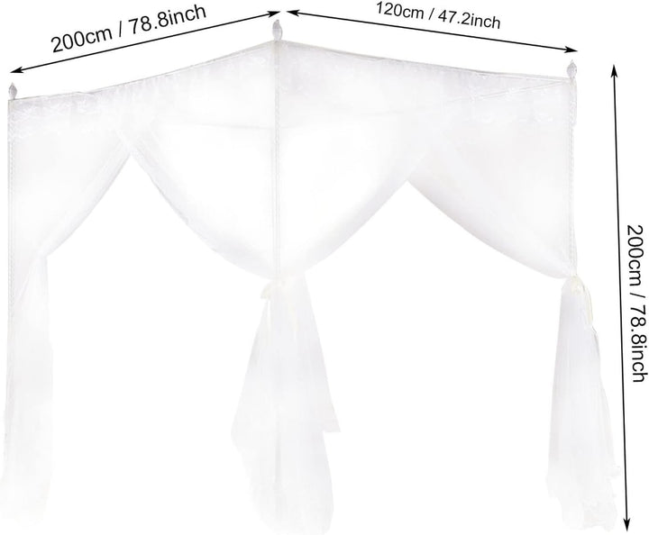 4-Ecken-Pfosten-Prinzessinnen-Betthimmel, Polyester-Bettvorhang, Atmungsaktiver Netz-Bettvorhang, Ba