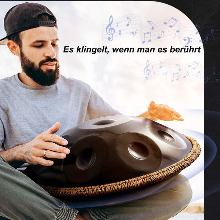 ENLLY Stahlzungentrommel Runde Steel Tongue Drum 22 Zoll 9 Tone D-Moll Zungentrommel Schlagzeug Inst