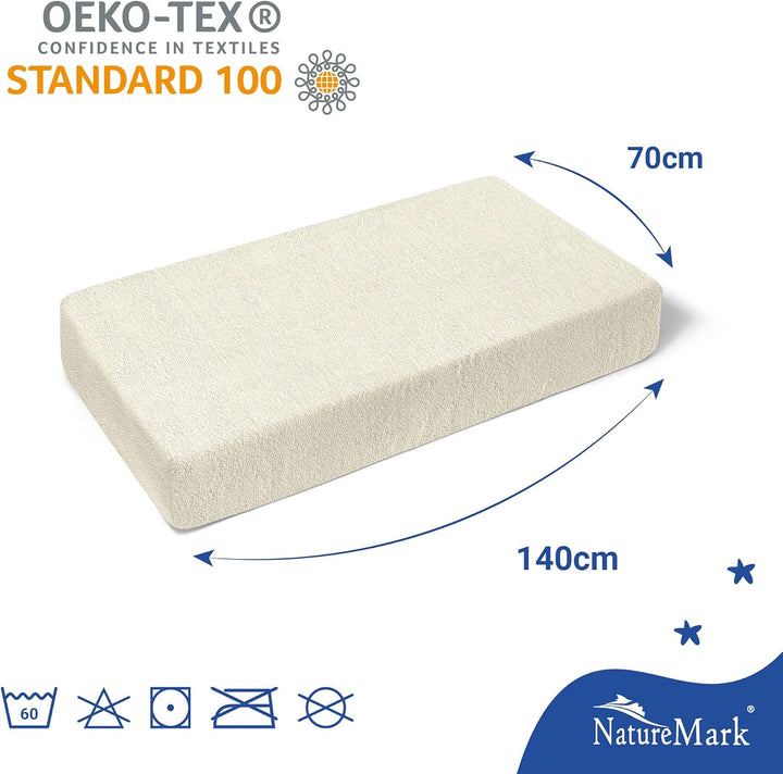 NatureMark 2er Pack Kinder FROTTEE Spannbettlaken, Spannbetttuch kuschelig weich, für Babybett und K