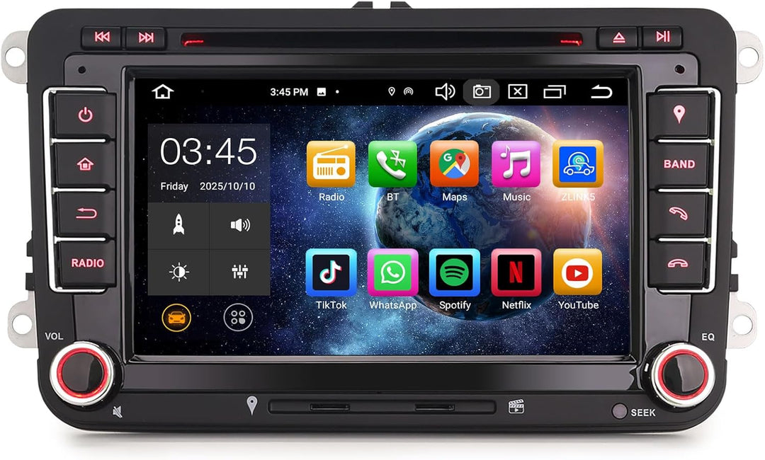 Erisin 7 Zoll 8-Kern 4GB+64GB Android 12 Autoradio mit GPS Navi Für VW Golf 5 Golf 6 T5 Touran Polo