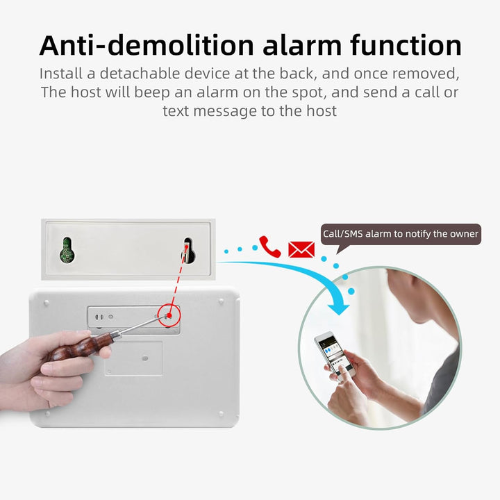 Home Security Alarmanlage WIFI+GSM Alarmanlage DIY Alarm Kit mit PIR-Detektor, Fernbedienungen, Tür-