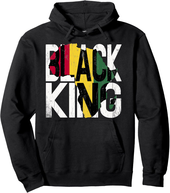 Black King Black History Month African American Stolz Afrika Pullover Hoodie