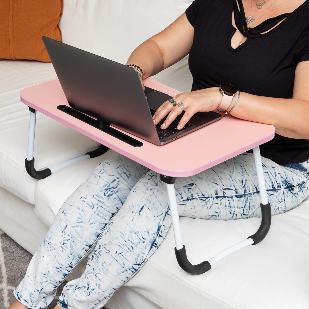 Mind Reader Lap Desk, Laptop Stand, Bed Tray, Couch Table Collapsible, Portable, Folding Legs, 23.5"