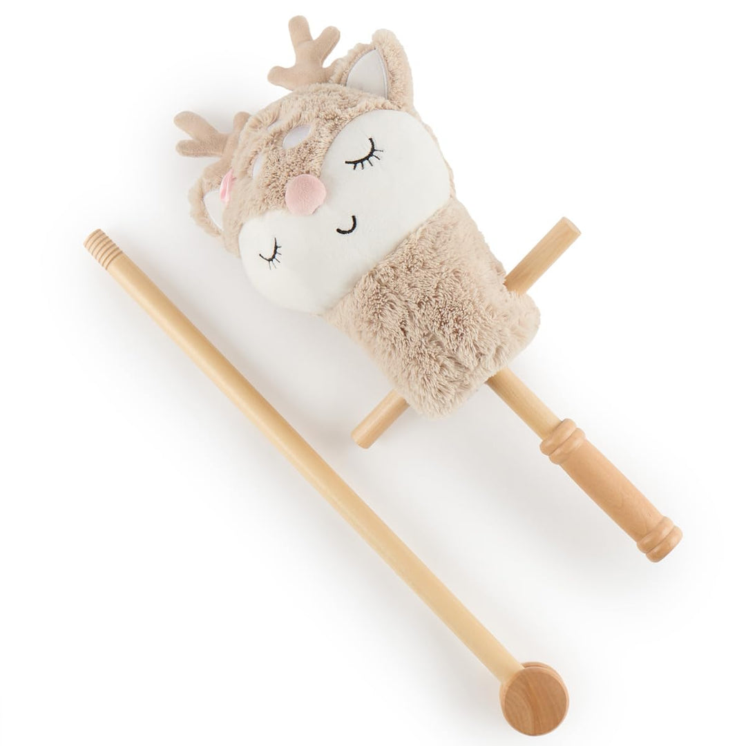 Bieco Steckenpferd Kinder Reh Ella | Hobby Horse Pferde | Steckenpferd Rollen | Steckentier Holz Pfe