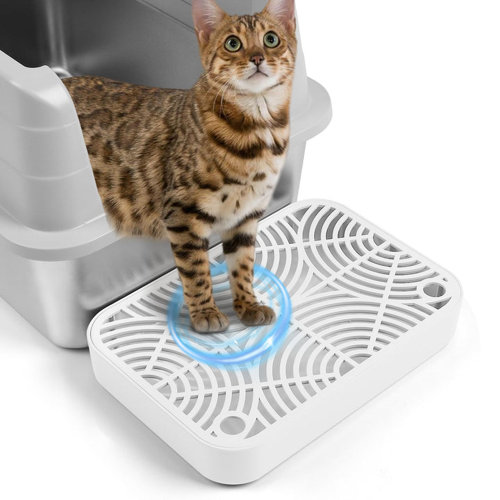 Kunststoff Katzentreppe, Katzentoilettenrampe mit Filterfunktion, Katzenstreu-Filterpedal für Kätzch