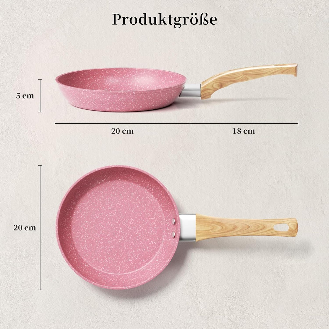 Innerwell Antihaft Bratpfanne 20cm Rosa Granit Beschichtet Pfannen Pfanne Klein Induktion PFOA-freie