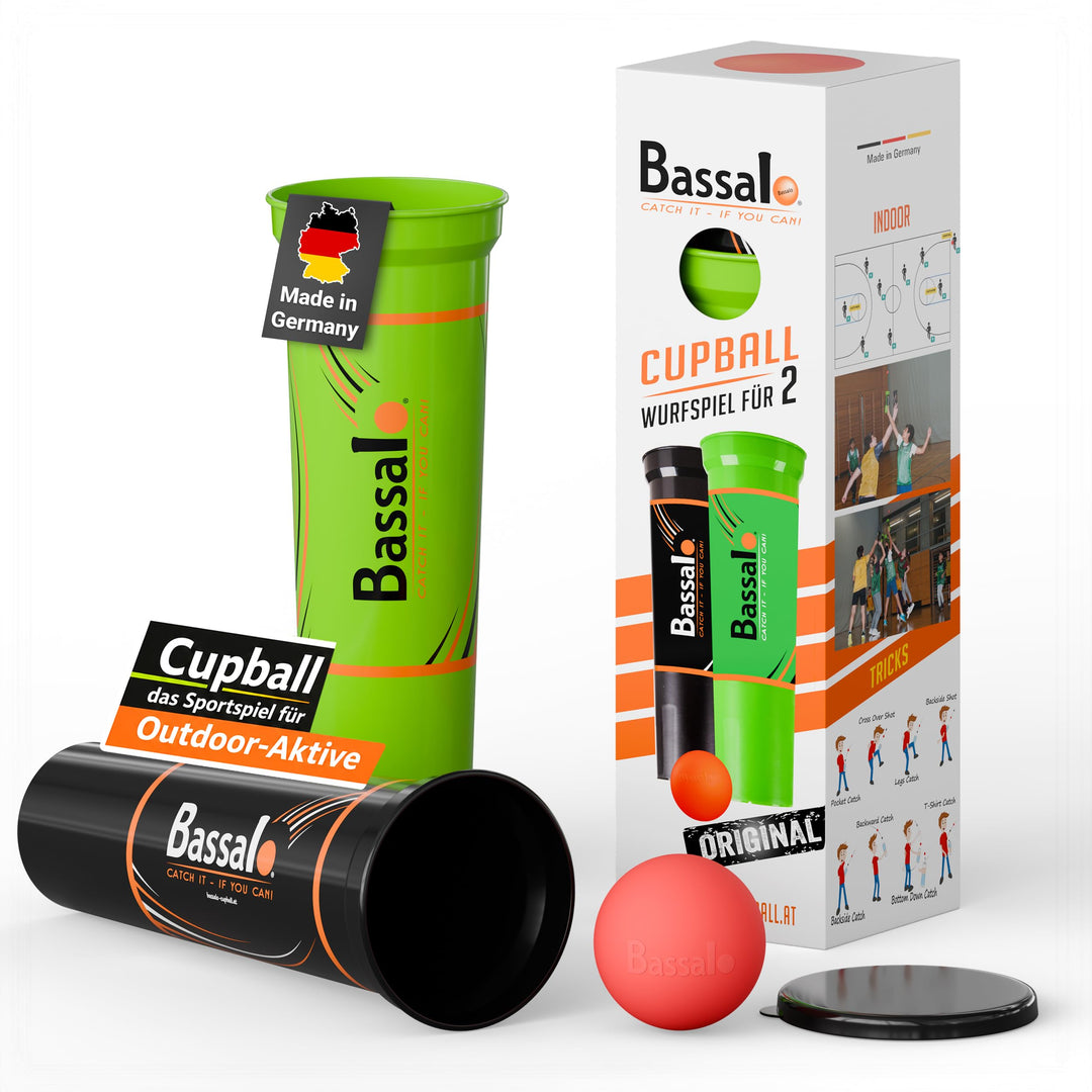BASSALO Cupball - Sportspiel für Kinder, Jugendliche, Erwachsene 2 Spieler Starter Set, 2 Spieler St
