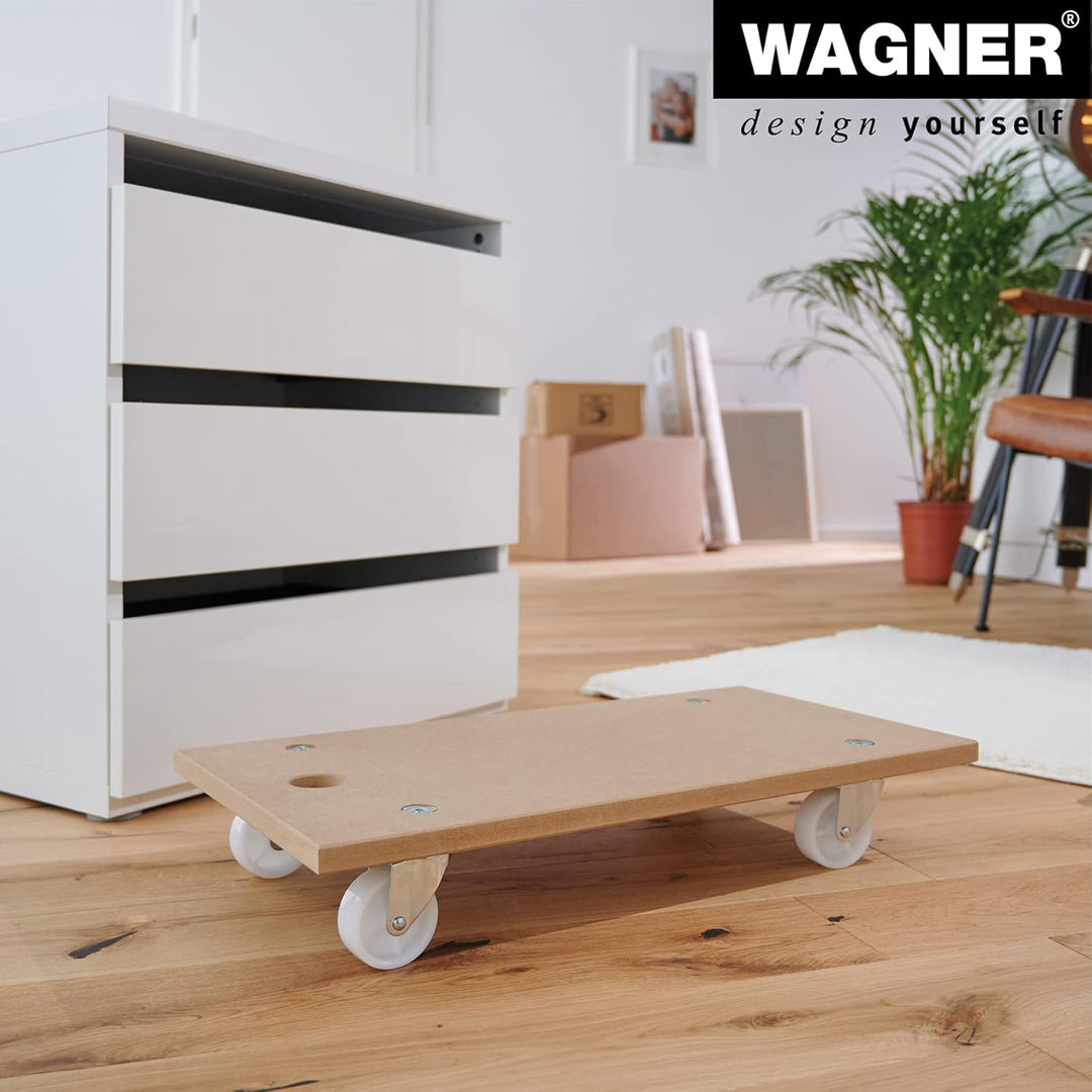 WAGNER Transportroller Transporthilfe 1104 I Plattformwagen für Möbel aus MDF I 57,5 x 30 x 10 cm, T