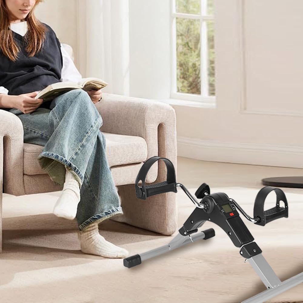 Supfine Mini Heimtrainer, Faltbarer Arm- und Beintrainer mit LCD-Display, Verstellbarer Widerstand,
