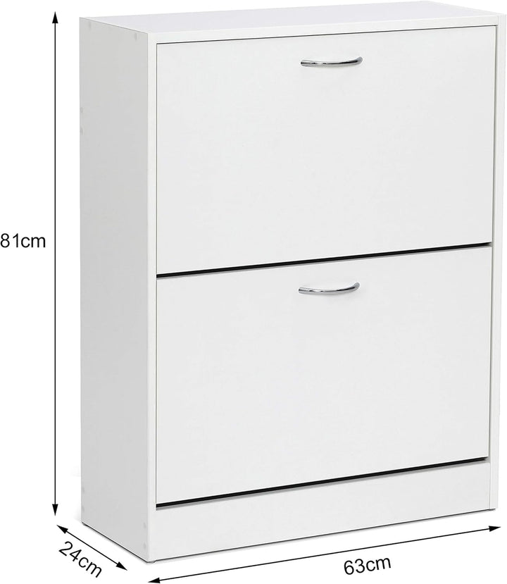 Meerveil Schuhschrank, Schuhkipper mit 2 Klappen aus E1 Holzspanplatten, Pflegearme Melaminbeschicht