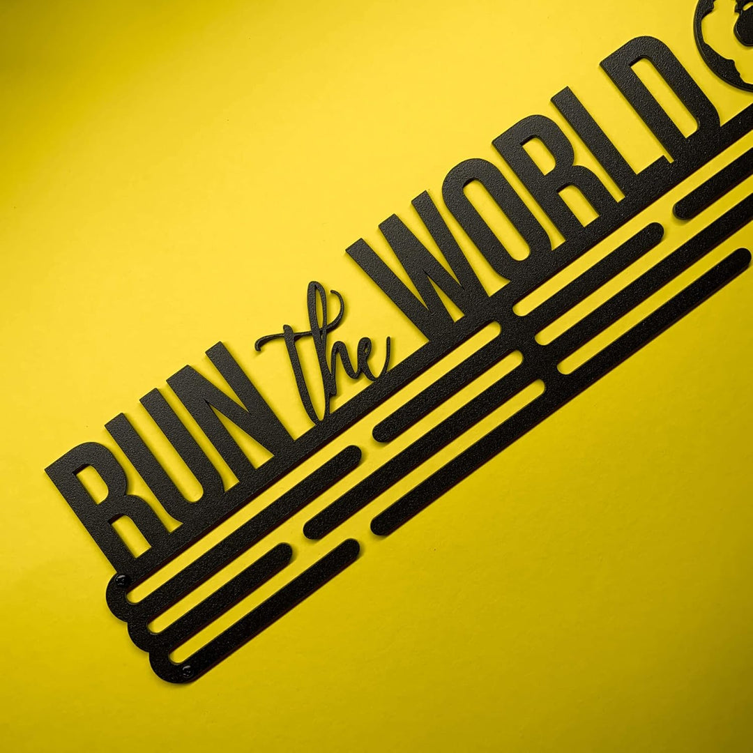 United Medals Run The World Medaillenhalter Edelstahl | Medaillen Aufhänger | Medal Hanger Holder Di