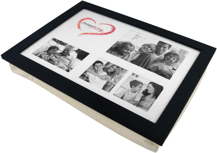 PrimoLiving Knietablett P-779 mit Kissen und Fotorahmen schwarz, Schwarz