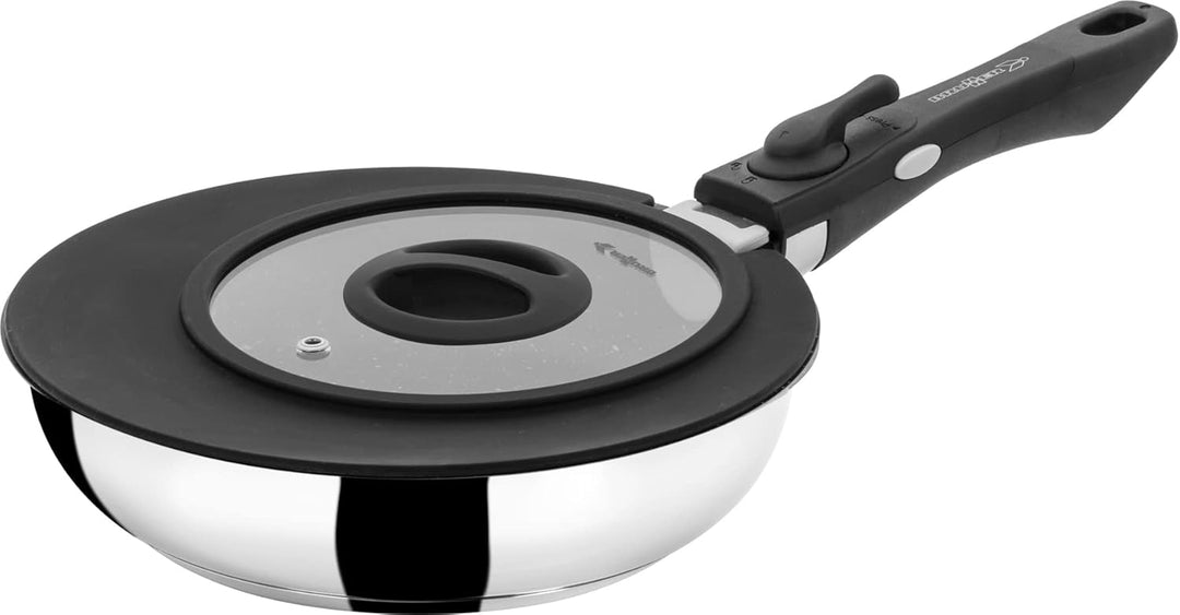 BRUNNER 0804036N Pfannen-Set aus Edelstahl, Academy Double Pan 22/20, geeignet für Gas