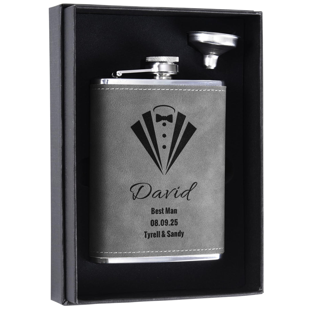 Geschenk für trauzeuge mann, Personalisierte Trauzeuge Geschenk Flachmann, Flachmann 8oz/237ml Edels