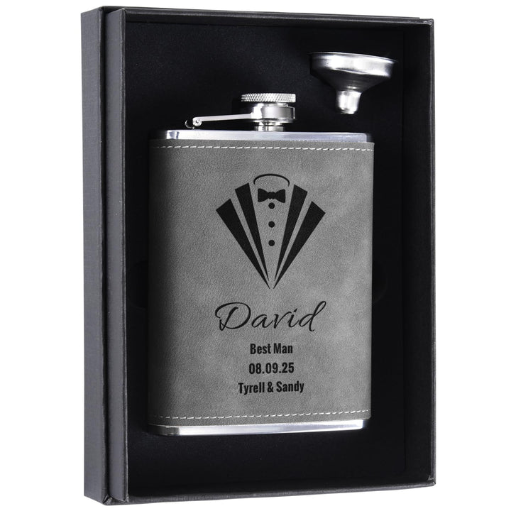 Geschenk für trauzeuge mann, Personalisierte Trauzeuge Geschenk Flachmann, Flachmann 8oz/237ml Edels