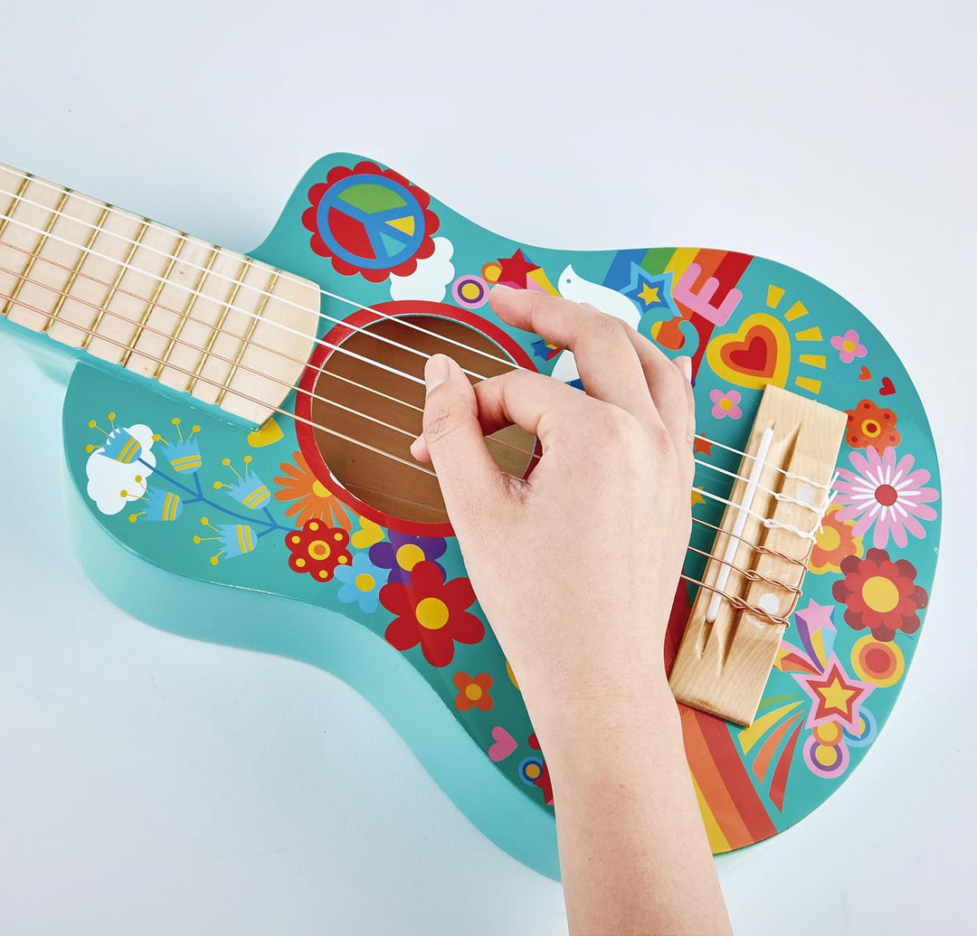 Hape Gitalele Flower-Power, Spielzeug Musikinstrument für Kinder ab 3 Jahre Mehrfarbig, Mehrfarbig