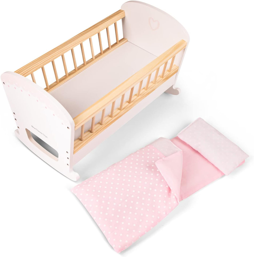 New Classic Toys Puppenbett mit Bettwäsche, Puppenbett