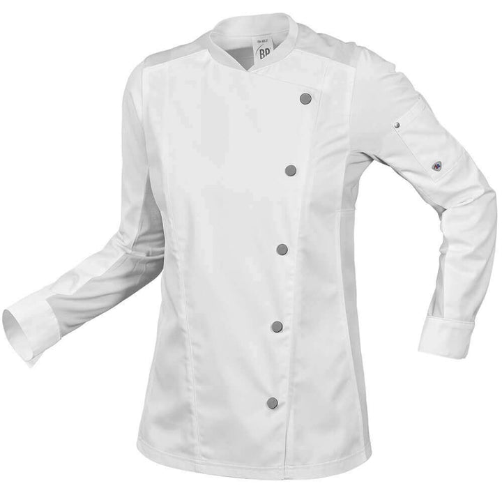 BP 1594-485-21-S Kochjacke für Frauen, Lange Ärmel, Piqué-Einsätze und Arm-Lift-System, 215,00 g/m²