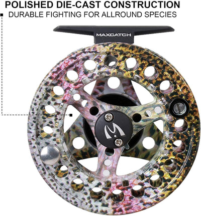 MAXIMUMCATCH ECO Serie Fliegenrolle grosser Spulenkern mit Druckguss-Aluminum-Körper Fliegenfischen