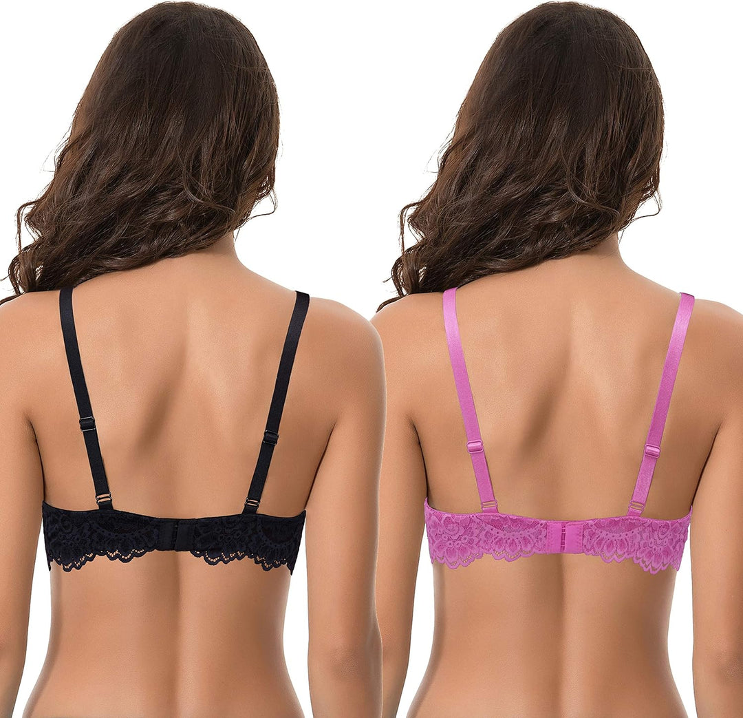 Curve Muse Damen Bügel Übergrösse Hochdrücken Fügen Sie 1 und eine halbe Tasse Spitzen-BHS hinzu 70B