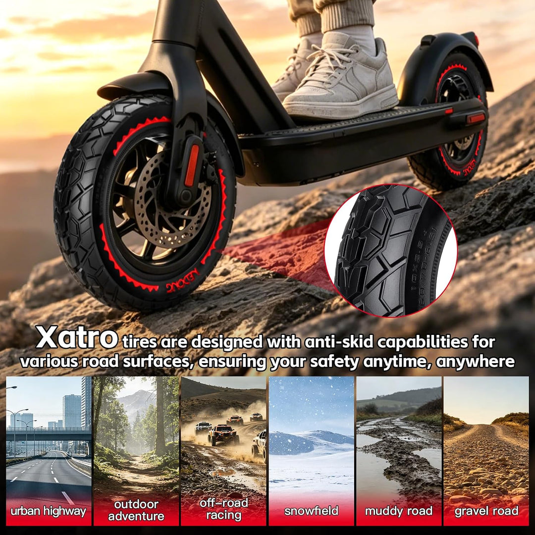 Xastro 2 PCS 10x2,50 E-Scooter Reifen 60/70-6.5 10x2.50 Vollgummi Geländereifen 10x2,5-6,5 Pannensic