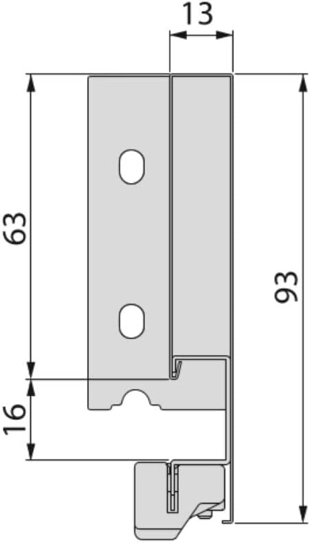 Emuca - Vertex Schublade 40 kg Höhe 93 mm, Tiefe:350mm, Grau metallic, Stahl, 1 St. L 350mm Vertex H