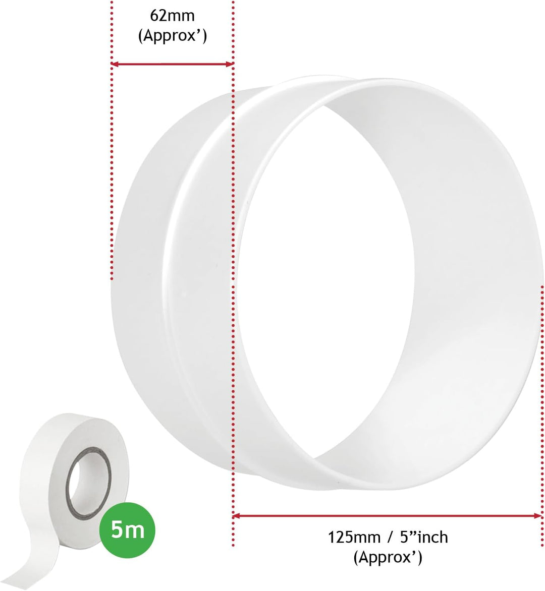 SPARES2GO PVC Erweiterungssatz Rohr für flexiblen Schlauch für Frigidaire Klimaanlage (6m, 5 Zoll)