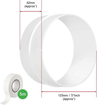 Schlauch für Klimaanlage, PVC-Schlauch, Verlängerung, 6 m, 12,7 cm, Spares2go