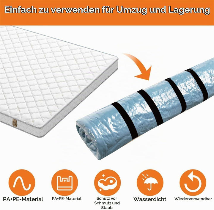 Vakuumbeutel für Matratzen 200x250cm Matratze Vakuumieren Aufbewahrungsbeutel mit Spanngurten für Um