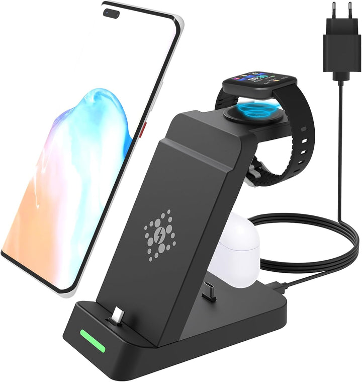 Aimtel 3 in 1 Ladegerät Kompatibel mit Samsung Watch 6 Classic/6/Galaxy Watch 5 Pro/5/4/3/Active2/Sa