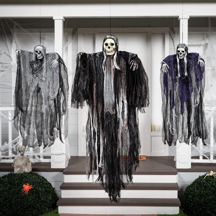 JOYIN 3 Stück Halloween Sensenmann Dekoration zum Aufhängen, Halloween Sensenmann Hängegeister für S