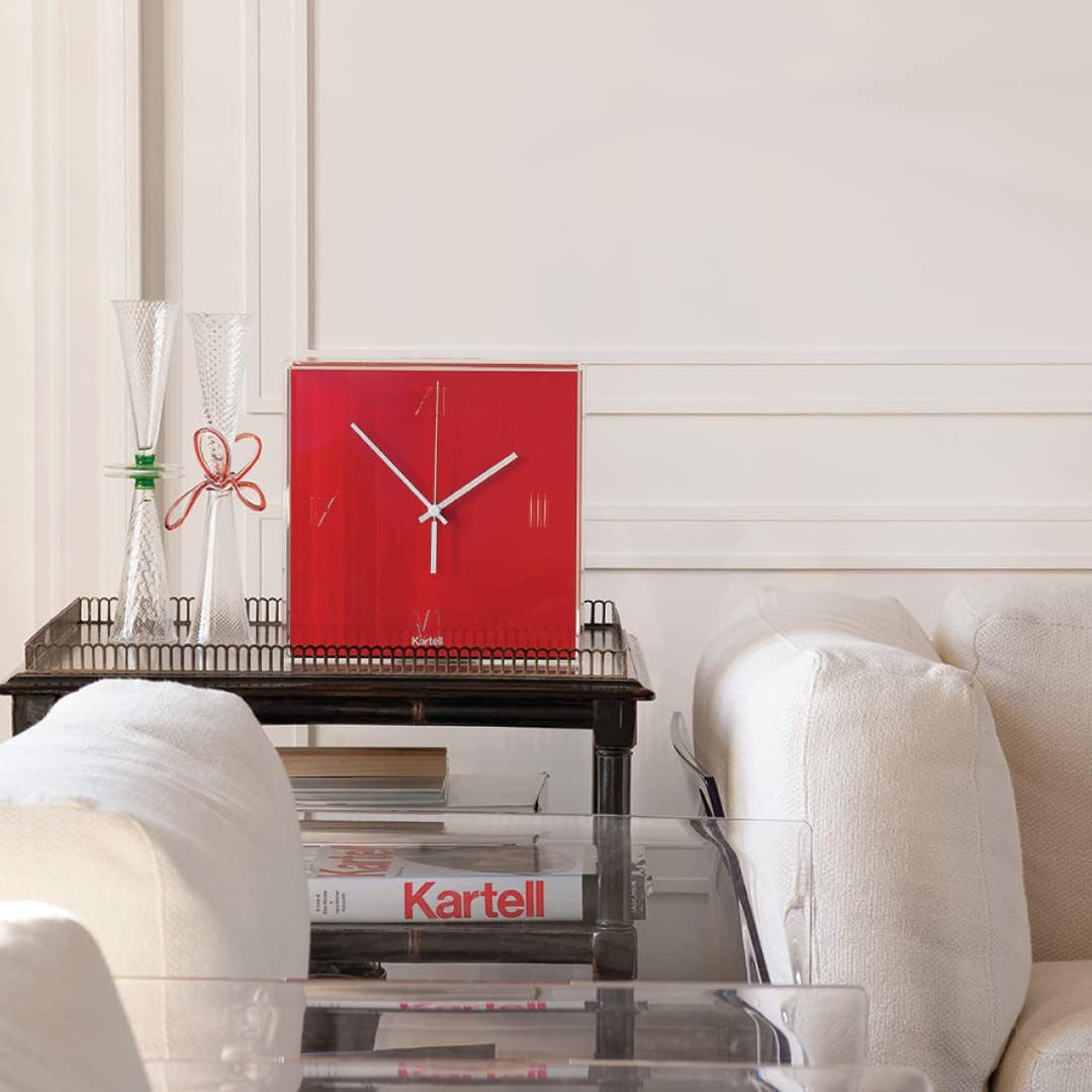 Kartell Tic & Tac Tic und Tac Uhr, Plastik, verchromt, 30 x 30 cm Cromato, Cromato