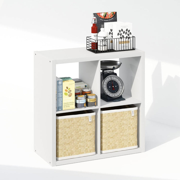 Furinno Cubic Offenes Rückwand-Multifunktionsregal für Kleidung & Schrankaufbewahrung, 4-Fächer, Wei