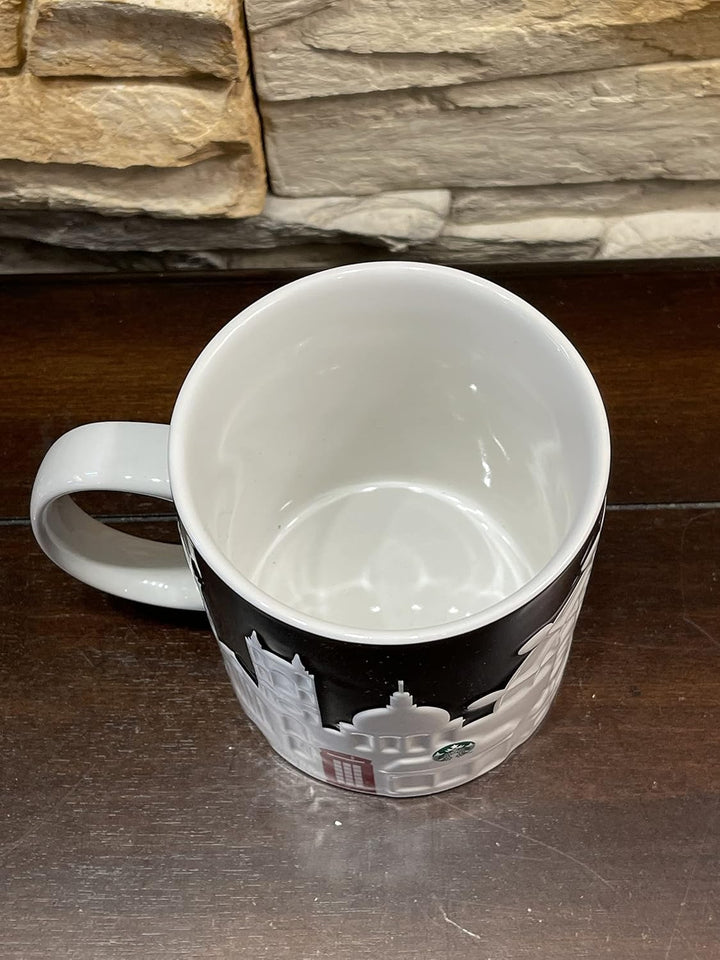 Starbucks Becher - London - Relief Kaffebecher, Höhe 10,5cm, Durchmesser 9,3cm. Steingut. Spülmaschi