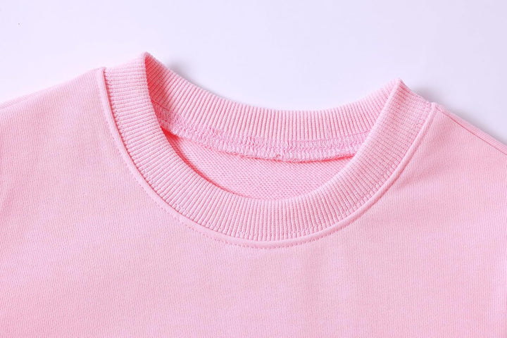 Pullover mit Rundhalsausschnitt aus Baumwolle, Langarm, für Jungen und Mädchen 6 Jahre Rosa, 6 Jahre