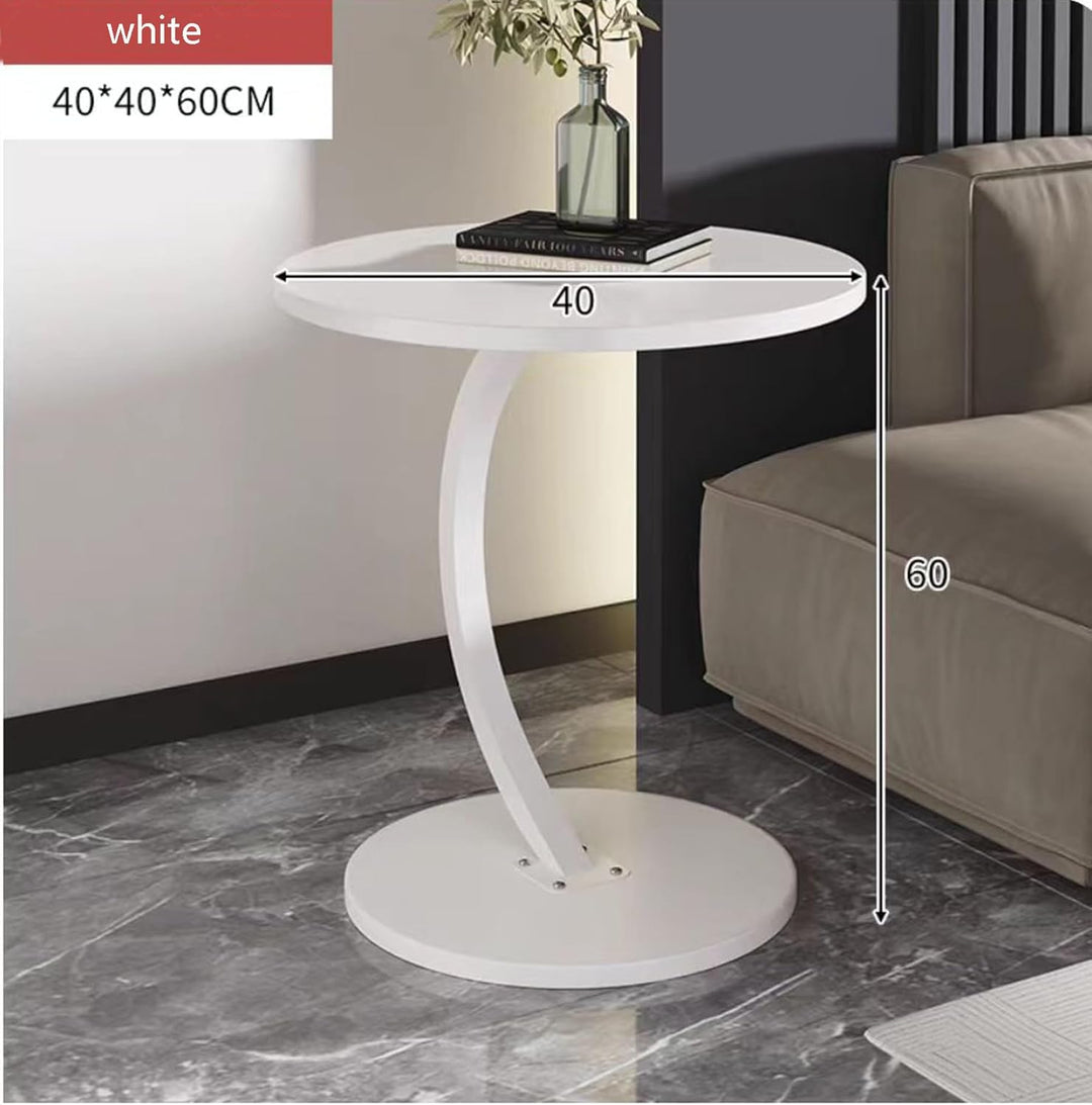 ZOYIZEN Beistelltisch Holz Weisser, Couchtisch Holz, Couchtisch Rund, Kleiner Beistelltisch C Form,