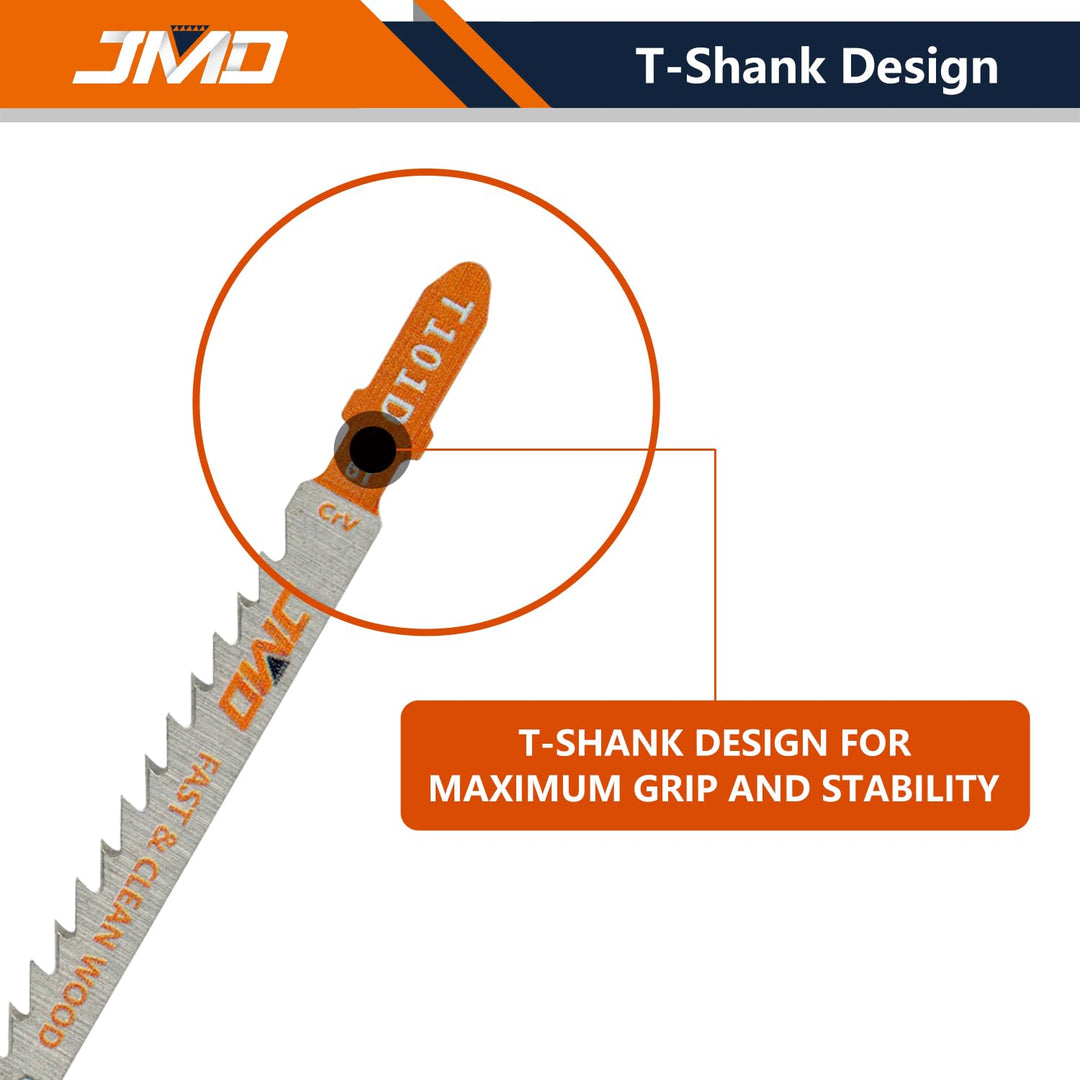JMD 30 x T101D Holz Stichsägeblätter Set 100mm 6TPI Sägeblätter Stichsäge für Holz und Kunststoffsch