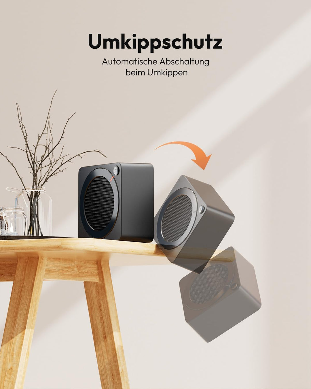 Gaiatop Mini Heizlüfter Energiesparend 500W, Heizlüfter Klein mit 2s PTC-Keramikheizung, mit Überhit