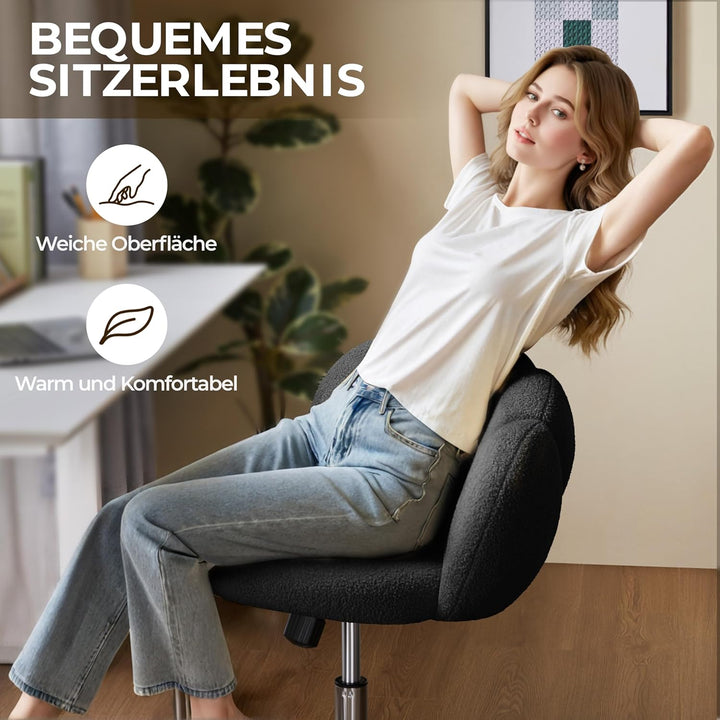 Yaheetech Schreibtischstuhl Bürostuhl Ergonomisch Bürosessel in Wolkenform Schminktischstuhl bis 136