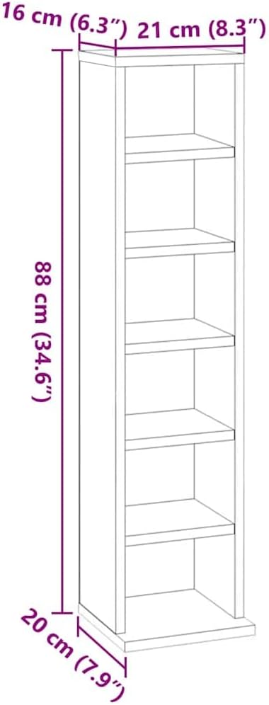vidaXL CD Regal Ständer Aufbewahrung Standregal Medienregal Bücherregal Büroregal Dekoregal Aktenreg