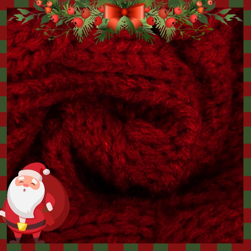 meioro 46cm Grosse Weihnachtsstrumpf, Kabel Gestrickt Nikolausstrumpf für Kinder, Klassische Weihnac