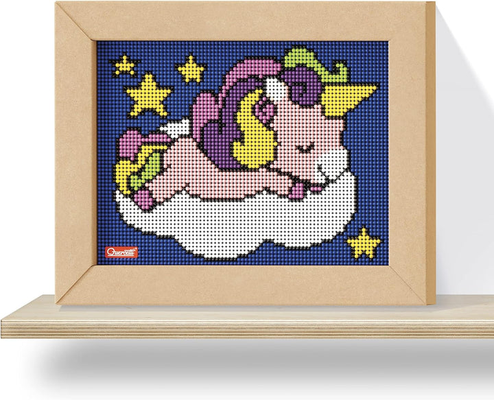 QUERCETTI 0795 Quercetti-0795 Pixel Art Kawaii Design Einhorn Steckspiel, Multicolor