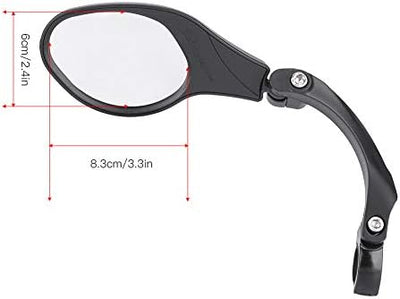 Fahrrad Rückspiegel, Fahrradlenker Bewertung Rückansicht mit Reflexstreifen, 360 Rotationsspiegel fü