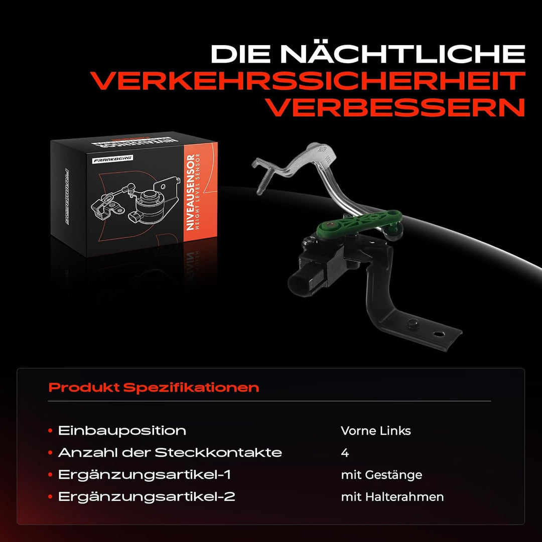 Frankberg Niveausensor Luftfederung Vorne Links für Superb III 3V3 3V5 Passat 3G2 3G5 2014-2018 3Q04