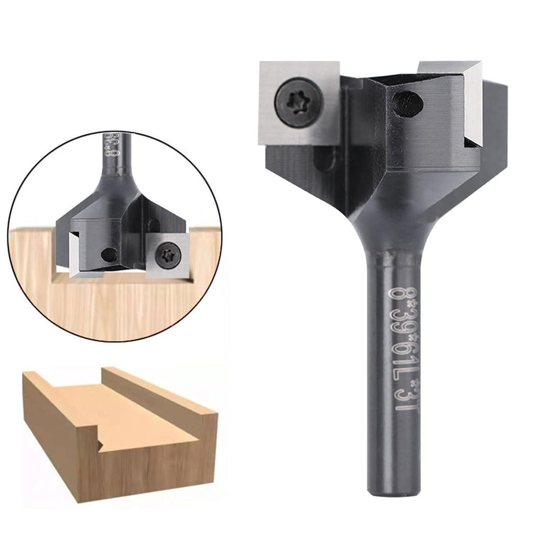 Planfräser 8 mm Schaft, 8mm Planfräser Mit 6 auswechselbare 12 mm Hartmetallklingen mit 2,2 mm Dicke