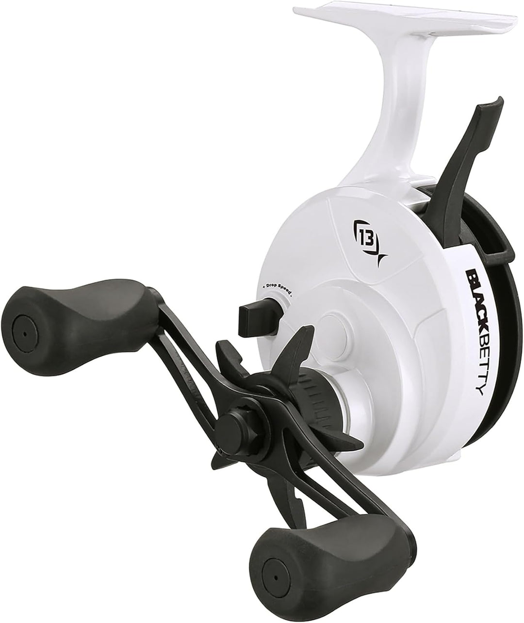 13 FISHING - Freefall Ghost Patriot Edition – Inline-EIS-Angelrolle Weiss Rechtshänder-Rückholung, W