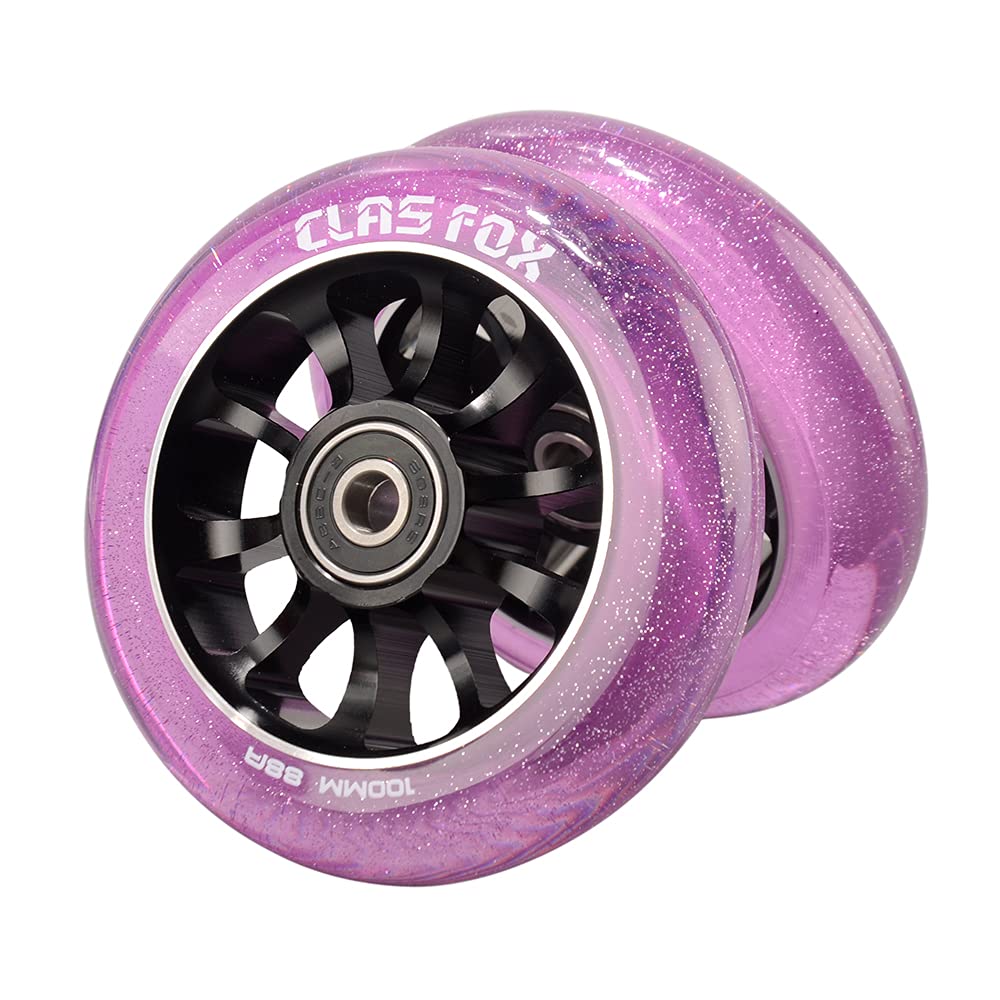 CLAS FOX Pro Stunt Scooter Rollen Roller Räder Wheels 100mm EIN Paar mit ABEC-9 Kugellager CNC Metal